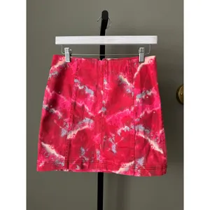 Free People Femme Denim Mini Skirt Flamingo Flame Size 8 thumbnail 2