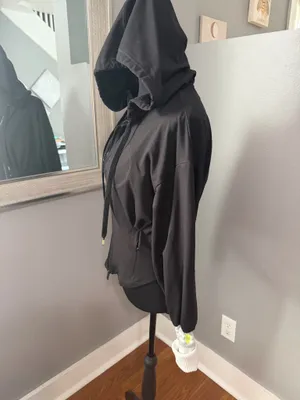 Free People Movement Black Double Corset Knit Cuffs Full Zip Hooded Jacket Medium. thumbnail 3