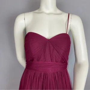 Jenny Yoo‎ Formal Dress Prom Tulle Bridesmaid Size 4 Wine Hollywood Gown Classic thumbnail 5