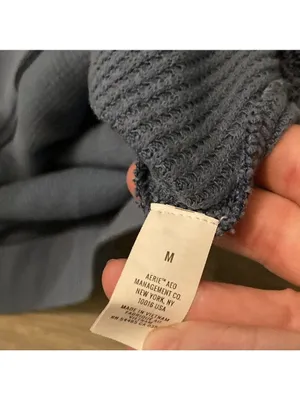 Aerie oversized waffle knit hooded pullover size medium thumbnail 3