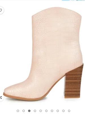 Journee Collection Brekinn Pink Croc Heeled Ankle Boots Size 9 thumbnail 1