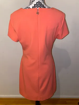Tommy Hilfiger Coral Short Sleeve Shift Dress Black Pocket Trim Size 8 thumbnail 5