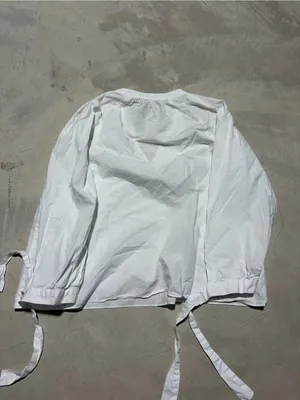 Madewell cotton White Tie-Sleeve Women's Top medium thumbnail 8