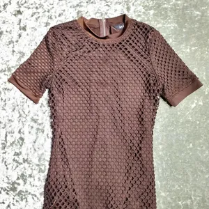ASOS Naanaa Brown‎ Mesh Bodycon Midi Dress thumbnail 4