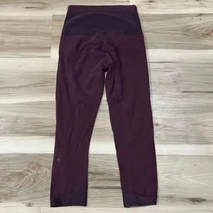 Lululemon Mesh Cropped Maroon Leggings Women’s 6 thumbnail 2