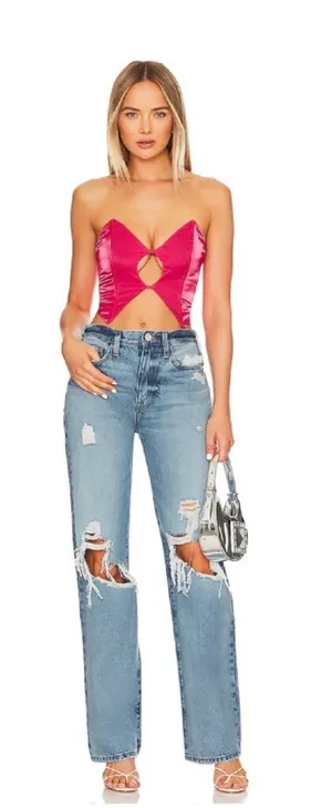 superdown Clara Cut-Out Top Hot Pink M thumbnail 1