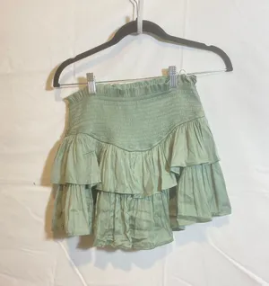 Altar’d State Green Silky Flowy Skirt thumbnail 3