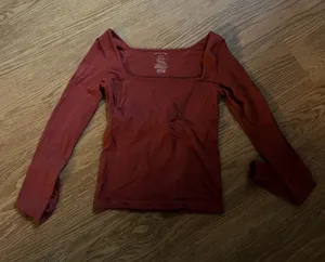 Free People Long Sleeve Dark Red Maroon Top thumbnail 1