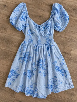 Hollister Blue Floral Dress Mini thumbnail 2