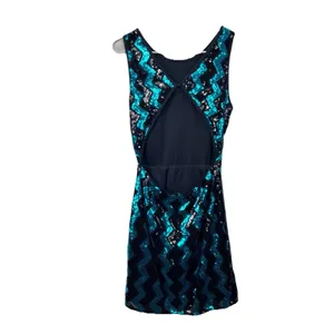 NWT Lulus Time to Dazzle Teal Sequin Backless Mini Bodycon‎ Dress Size MEDIUM thumbnail 7