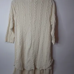 Reborn L Lagenlook Creme Vanilla Sweater Dress L thumbnail 2