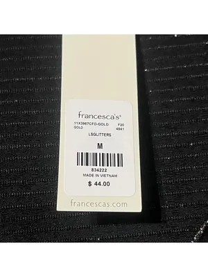 Francesca's Black Sparkle Wrap Top with Tie Waist - Medium thumbnail 4