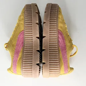 Puma Fenty Cleated Creeper Suede Platform Sneakers Yellow Women 5.5 / Youth 4 thumbnail 6