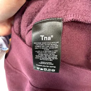 Aritzia Tna Cozy Fleece Perfect‎ Hoodie Sweatshirt Pullover Dark Purple Size XXS thumbnail 8