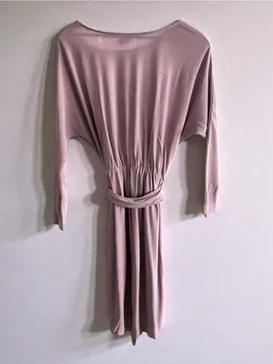 Halston Heritage Mauve Pink Long Sleeve Tie-Waist‎ Dress thumbnail 2