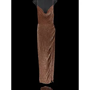 NWT Retrofête‎ Katya Sequin Gown Bronze XS Cowl Neck Maxi Dress $795 thumbnail 7