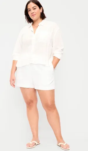 Old Navy High-Waisted Linen Shorts thumbnail 1