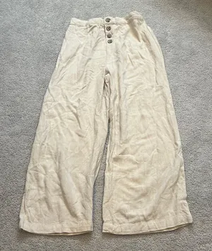 COPY - aeropostale tan flowy pants with buttons size medium thumbnail 1