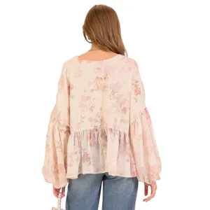 NEW With Tag Altar’d State Long Sleeve Floral Chiffon Top Blouse Shirt XS thumbnail 3