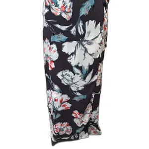 1.STATE Floral Faux Wrap Maxi Dress Gray White Coral‎ Summer Resort Wear Size 6 thumbnail 3