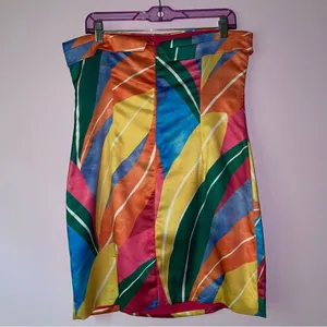 RUNAWAY Size L Jade Mini Dress Solana Strapless Rainbow thumbnail 4