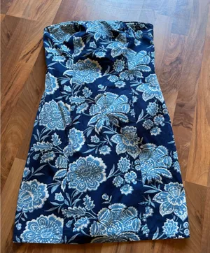 Tommy Hilfiger Strapless Dress Womens 12 Blue Floral NEW Mini Tube‎ Bodycon thumbnail 1