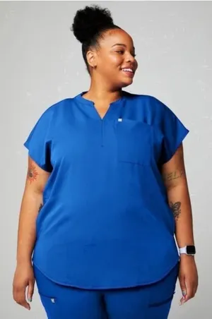 Fabletics Blue Scrub Top Size 4X thumbnail 1