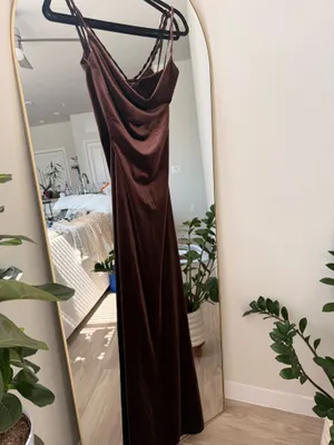 Brown sparkly long dress Size M thumbnail 3