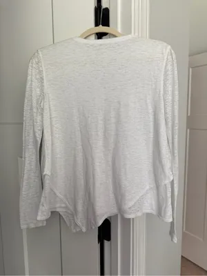 Lululemon‎ Sweetest Day Long Sleeve Burnout White asymmetrical hem top thumbnail 3