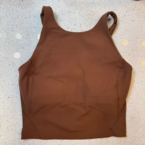 Lululemon Align High-Neck Ribbed Tank Top Built-in Bra Roasted Brown Size 4 Yoga thumbnail 1