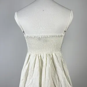 NWOT Farm Rio Linen Blend White Sleeveless Mini Dress Size L thumbnail 11