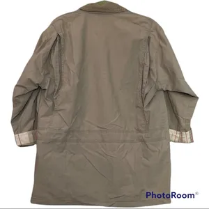 Eddie Bauer Women’s Oversized Beige Flannel Lined Field Jacket Size Small thumbnail 2