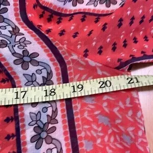 Free People Moonlight Mile Woven Top Hot Coral Floral Size Small‎ thumbnail 9