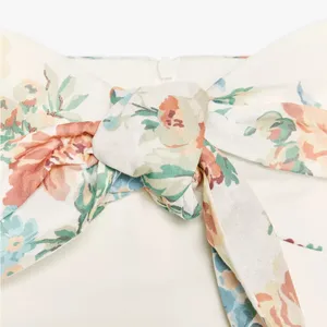 ZARA Floral White Strapless Dress thumbnail 12