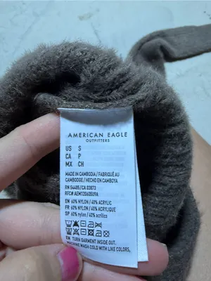 American Eagle NWT Brown Fuzzy Off-Shoulder Cropped Sweater SMALL MSRP$45 thumbnail 7