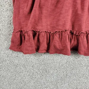 Altar’d State Cropped Top M Red V Neck Long Sleeve Ruffle Trim Pullover Blouse thumbnail 9