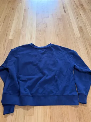 Maeve Anthropologie Game Day Navy Blue Crewneck Sweatshirt Sz M thumbnail 6