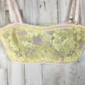 Victoria's Secret Yellow Lace Bralette Bra Sexy Lingerie Top v6x thumbnail 2