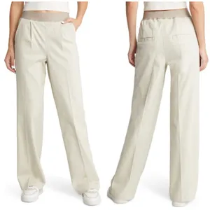 Fear of God Essentials Womens Khaki Logo‎ Waistband Relaxed Trouser Pants Size M thumbnail 2