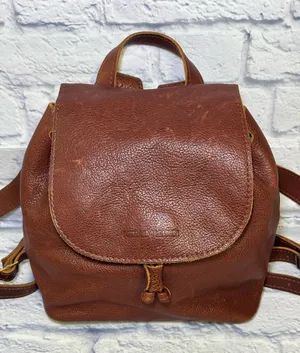 Portland Leather Goods Bucket Backpack Brown Full Grain Leather Drawstring Bag thumbnail 1