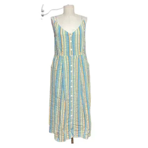 Roller Rabbit Seersucker Lindy Dress Rainbow‎ Stripe Size Medium thumbnail 3