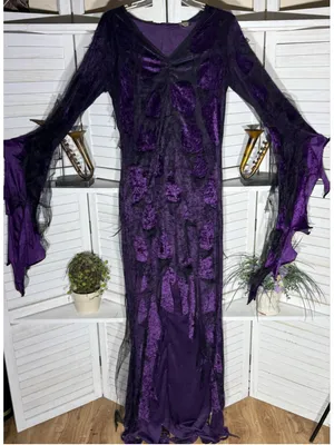 The evil court countess of darkness sexy witch sorceress velvet mesh costume L thumbnail 2