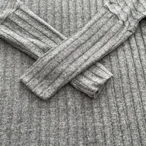 Anthropologie Eri+Ali Fiona Hacci gray ribbed mock neck sweater, size M comfy thumbnail 13