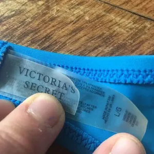 Victoria’s Secret L twisted front blue halter swim top thumbnail 3
