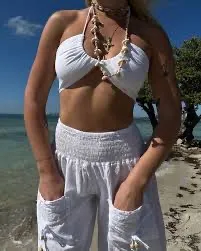 Blanco By nature white crop tank thumbnail 1