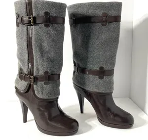 Kennedy Wool/Leather Boots Gray Brown Size 8B thumbnail 3