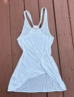 Victoria’s Secret white beach cover up tank S thumbnail 1