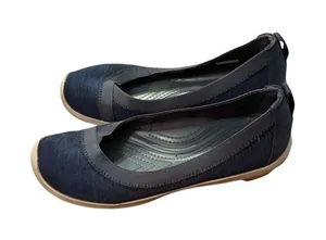 Crocs Shoes Womens Sz 8 Blue‎ Busy Day Stretch Flats Slip On Comfort Shoe thumbnail 1