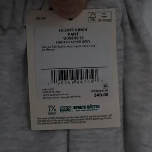 DSG Womens So Soft Cinch Pant Light Heather Grey Jogger Sweatpants XS thumbnail 4