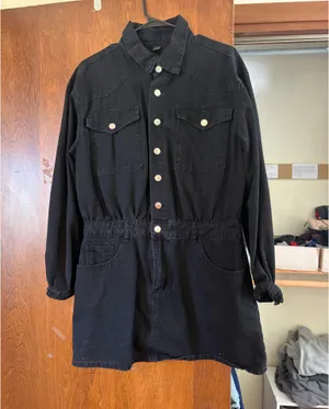 Black Denim Dress Size L thumbnail 1